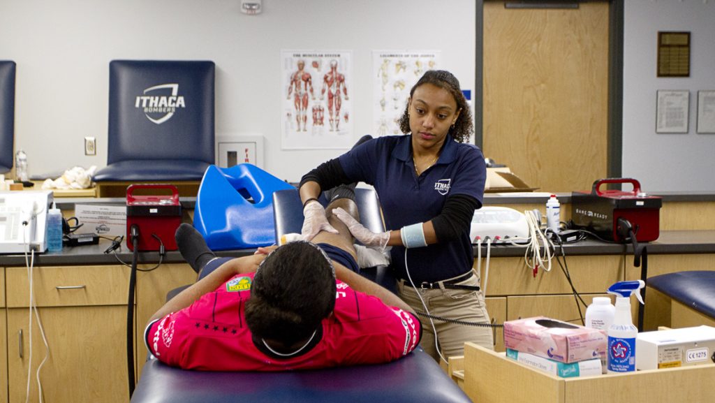 Image of Student-athletes experiencing massage therapy from an experienced massage therapist.