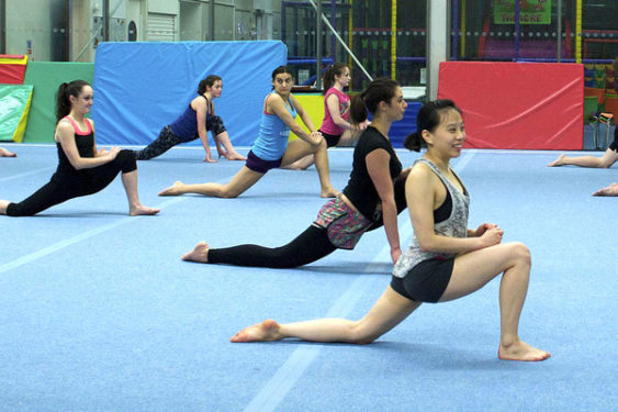 Group of Gymnasts in a practice session